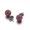 Polymer Clay Rhinestone Ball Stud Earrings EJEW-F0083-01L-1