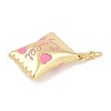 Brass Enamel Charms KK-Q028-17A-G-2