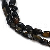 Dyed Natural Blue Tiger Eye Beads Strands G-Q060-D09-4