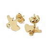 Heart Ion Plating(IP) 304 Stainless Steel Stud Earring Findings STAS-I206-112G-2