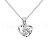 Anti-Tarnish Rhodium Plated 925 Sterling Silver Pendants ZIRC-BB50406-A-1