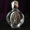 Glass Holy Water Bottle with Zinc Alloy Cap PW-WG79722-03-1