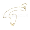 304 Stainless Steel Bowknot Pendant Necklaces for Women NJEW-C088-01G-2