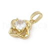 Brass Micro Pave Cubic Zirconia Pendants KK-U041-02G-02-2