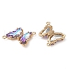 Brass Pave Faceted Glass Connector Charms FIND-Z020-04G-2