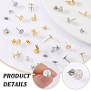 Unicraftale 60Pcs 2 Colors 201 Stainless Steel Flat Round Stud Earring Findings STAS-UN0060-68-5