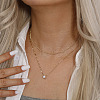 925 Sterling Silver Pave 5A Clear Cubic Zirconia Round Pendant Necklaces NJEW-C087-01G-3