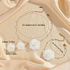 Rose Cloth & Plastic Pearl Pendant Necklaces & Charm Bracelets & Stud Earrings Sets FS-WG74528-02-1