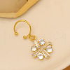 Brass Pave Clear Cubic Zirconia Flower Cuff Dangle Lip Rings FS-WGF1CAD-03-1
