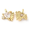 Rack Plating Brass Micro Pave Cubic Zirconia Pendants KK-R143-07G-2