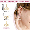 Beebeecraft 10Pcs Rack Plating Brass Clear Cubic Zirconia Charms ZIRC-BBC0003-06-2