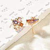 Brass Micro Pave Cubic Zirconia Stud Earrings EJEW-R018-10G-02-2