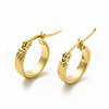 201 Stainless Steel Grooved Hoop Earrings with 304 Stainless Steel Pins for Women EJEW-M214-07D-G-2