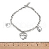 Mother's Day 304 Stainless Steel Charm Bracelets BJEW-A036-03P-5