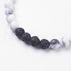 Frosted Natural Howlite Stretch Bracelets BJEW-JB03361-02-2