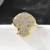 Brass Micro Pave Cubic Zirconia Cuff Rings for Women RJEW-F181-04G-3