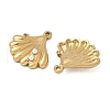 304 Stainless Steel Rhinestone Charms STAS-V015-44G-2