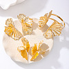 Ginkgo Leaf Alloy Cuff Bangle & Cuff Ring & Stud Earring FS-WGAADEF-01-1