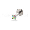 G23 Titanium Alloy Cubic Zirconia 17 Gauge Flat Round Threadless Labrets WG94BD7-24-1