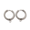 Tarnish Resistant 201 Stainless Steel Hoop Earrings Findings STAS-I695-02D-1