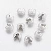 Brass Crimp Beads Covers X-KK-G017-S-NF-1