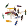 Fashewelry 20Pcs 20 Style Natural Mixed Gemstone Double Terminated Pointed Pendants G-FW0001-15-2