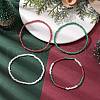 4Pcs 4 Styles Christmas Glass Seed Beaded Stretch Bracelet Sets BJEW-JB10475-2