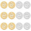 HOBBIESAY 12Pcs 2 Style 304 Stainless Steel Charms STAS-HY0001-25-1