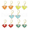 Handmade Glass Seed Beads Leaf Leverback Earrings EJEW-MZ00466-2