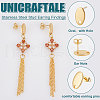 Unicraftale 36Pcs 6 Styles 201 Stainless Steel Stud Earring Findings with Hole EJEW-UN0002-41-5