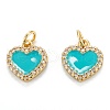 Brass Micro Pave Clear Cubic Zirconia Pendants ZIRC-M115-43G-2