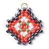 Seed Beads Beaded Charms PALLOY-MZ00324-02-1