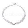 Glass & Plastic Imitation Pearl Round Graduated Beaded Necklaces NJEW-JN05206-2