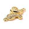 Brass Micro Pave Cubic Zirconia Links Connectors KK-G399-19B-3