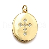 Rack Plating Brass Micro Pave Cubic Zirconia Pendants KK-K401-89G-1