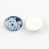 Half Round/Dome Wolf Pattern Glass Flatback Cabochons for DIY Projects X-GGLA-Q037-12mm-28-2