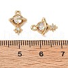 Brass Micro Pave Clear Cubic Zirconia Charms KK-A259-30G-3