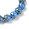 Synthetic Turquoise(Dyed) Round Beaded Stretch Bracelets G-U005-01B-06-2