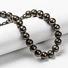 Natural Pyrite Beads Strands G-L031-10mm-01-4