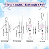 Gorgecraft 4Pcs 4 Styles Tibetan Style Alloy Keychain AJEW-GF0009-12-2