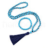 Synthetic Turquoise Round Beaded Pendant Necklaces & Bracelets Sets FS-WG9D102-13-2