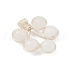 Natural Black Onyx(Dyed and Heated)/White Jade/Malaysia Jade/Rose Quartz/Quartz Crystal Copper Wire Wrapped Round Beaded Pendants PALLOY-JF03536-01-4