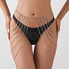 Alloy Crystal Rhinestone Curb Chain Multi-layered Tassel Leg Waist Chain FS-WG377B1-01-1