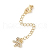 Brass Micro Pave Cubic Zirconia Ends with Chains KK-U043-06G-1