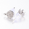 Brass Micro Pave Cubic Zirconia Stud Earring Findings ZIRC-E132-11B-P-2