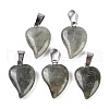 Natural Labradorite Heart Pendants G-H073-03P-08-1