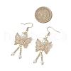 Butterfly Faceted Bicone Glass Beads Snowflake Dangle Earrings EJEW-MZ00429-01-3