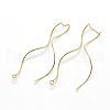 Brass Chain Stud Earring Findings KK-T032-173G-1