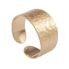 Ion Plating(IP) 304 Stainless Steel Textured Open Cuff Rings for Women RJEW-G285-67G-1