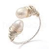 Natural Pearl Cuff Ring RJEW-H220-15S-1